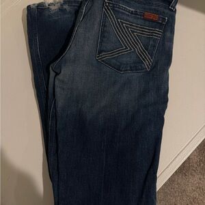 7 for All Mankind boot cut frayed ends Jean